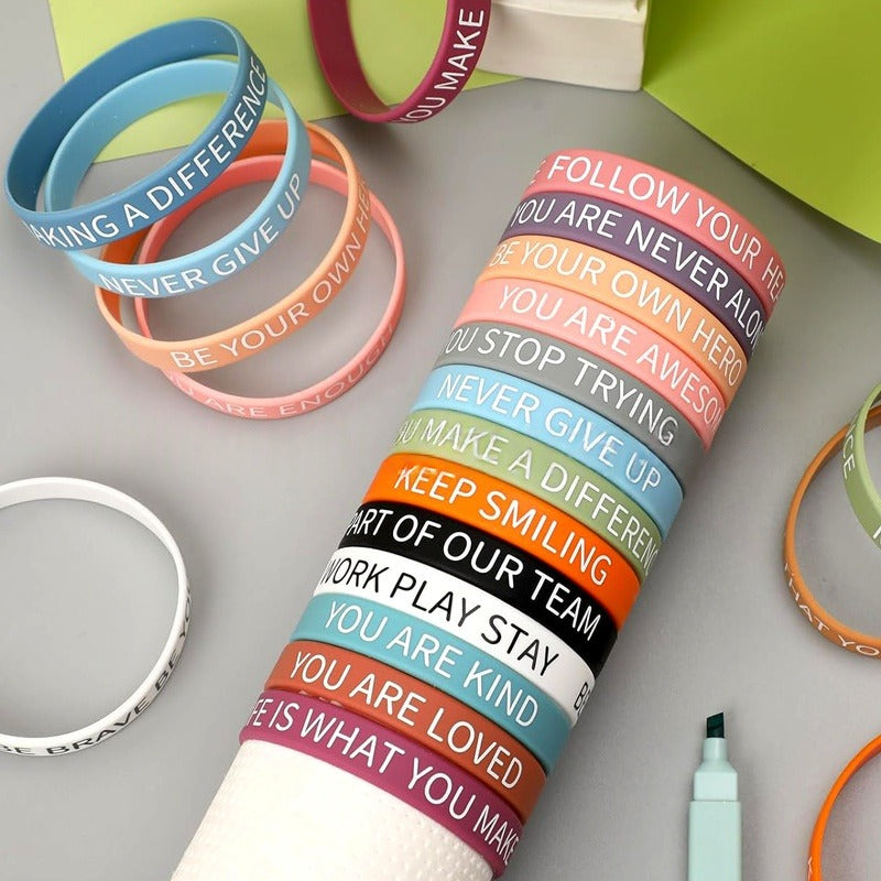 Colorful Motivational Silicone Bracelets