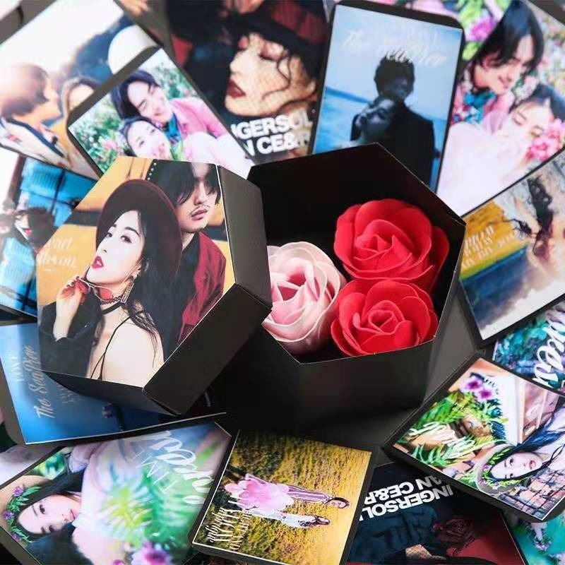 Hexagonal DIY Pop-up Photo Album Gift Box