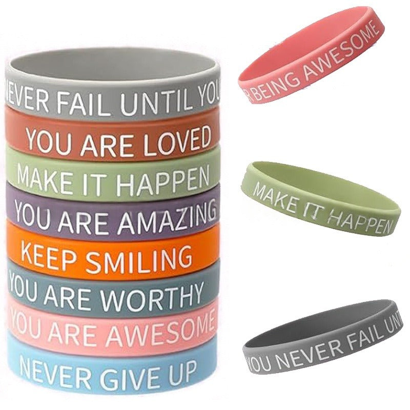 Colorful Motivational Silicone Bracelets