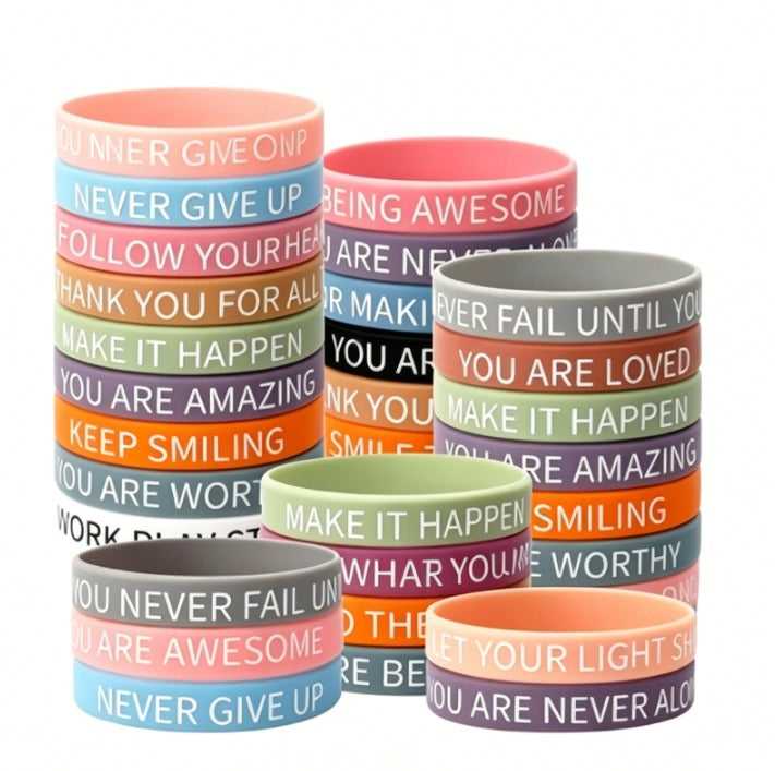 Colorful Motivational Silicone Bracelets