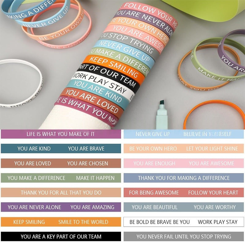 Colorful Motivational Silicone Bracelets