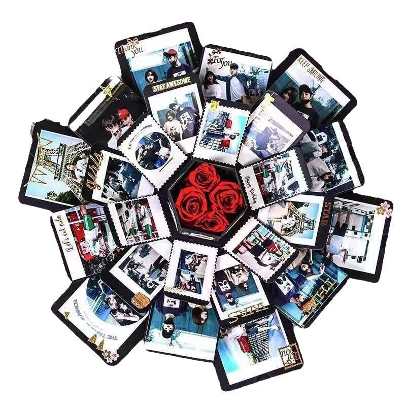 Hexagonal DIY Pop-up Photo Album Gift Box